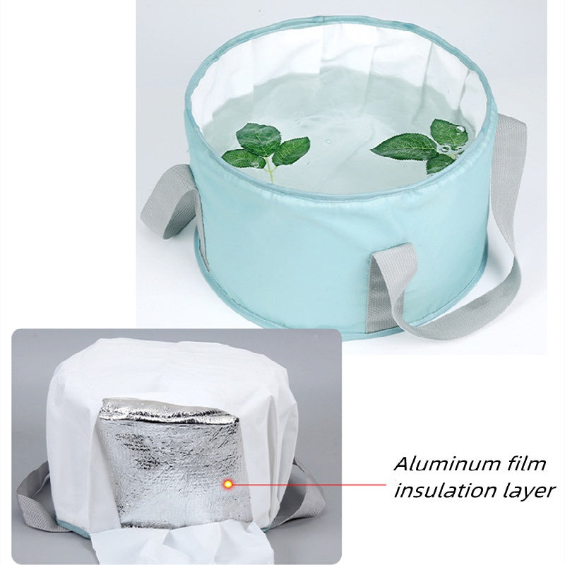 Bañera portátil para los pies con asa, adecuada para pesca, viajes y acampadas.