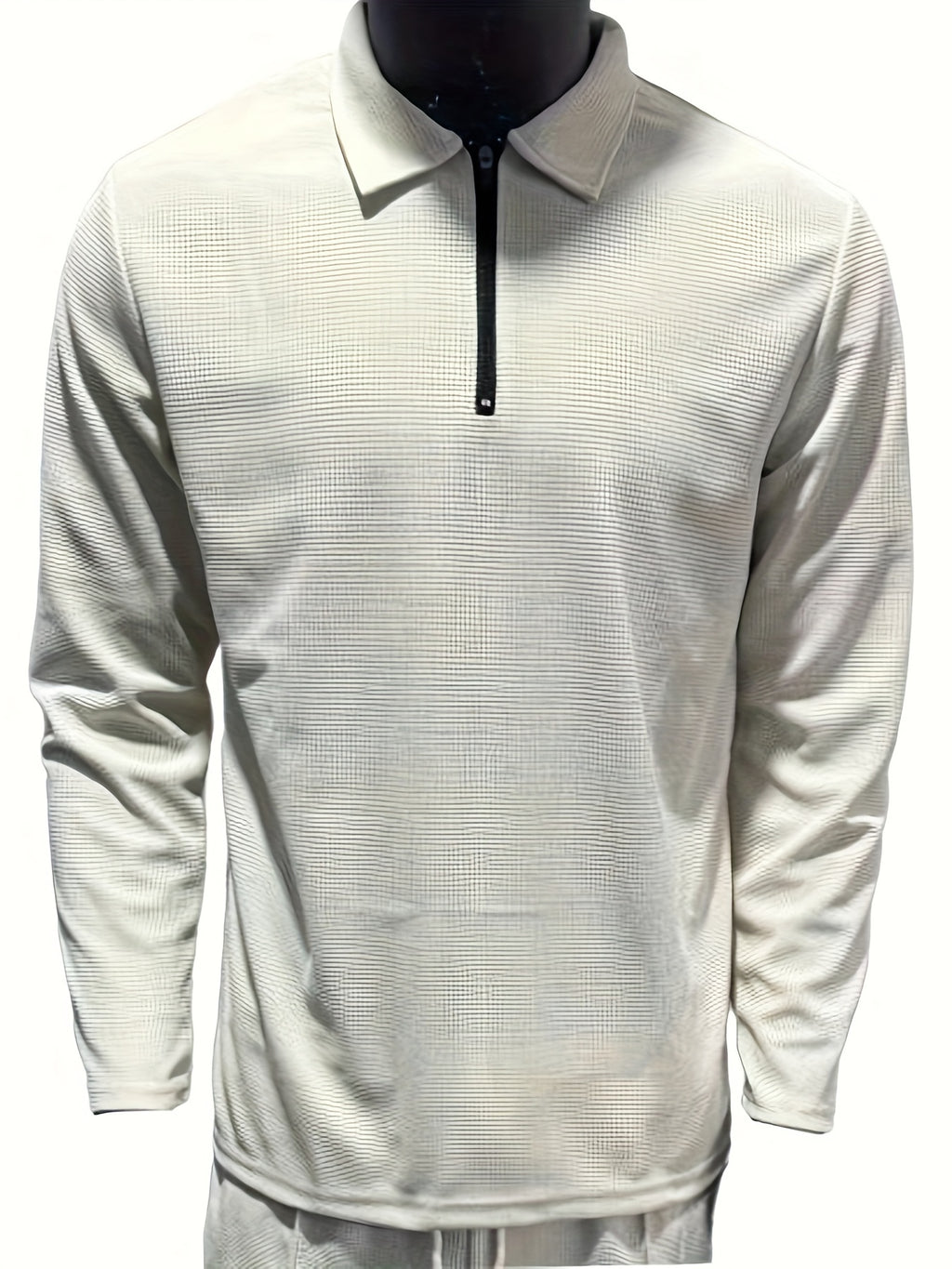 2Pcs Men's Waffle Pattern Outfits, Casual V Neck Long Sleeve Pullover Sweatshirt And Drawstring Sweatpants Joggers Set For Spring Fall