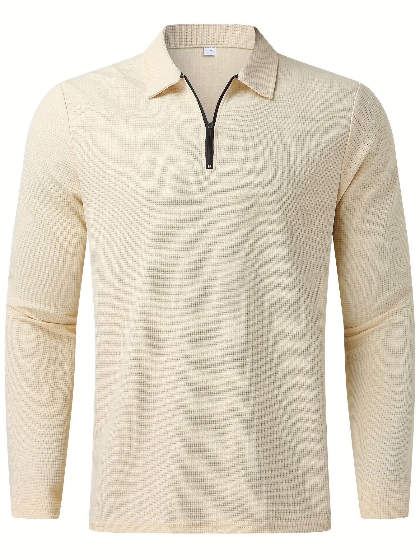 2Pcs Men's Waffle Pattern Outfits, Casual V Neck Long Sleeve Pullover Sweatshirt And Drawstring Sweatpants Joggers Set For Spring Fall