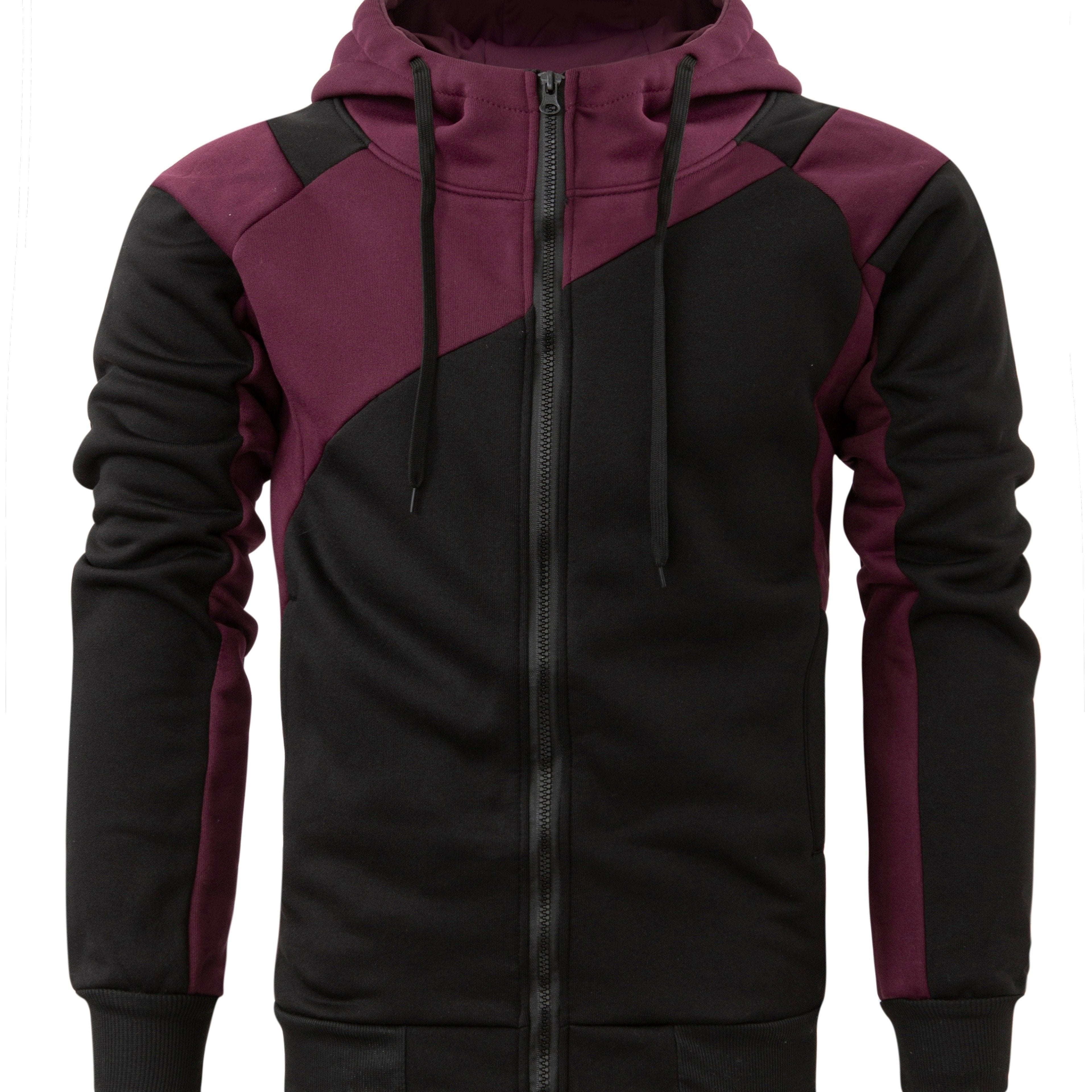 Sudadera de forro polar para hombre con bloques de color.