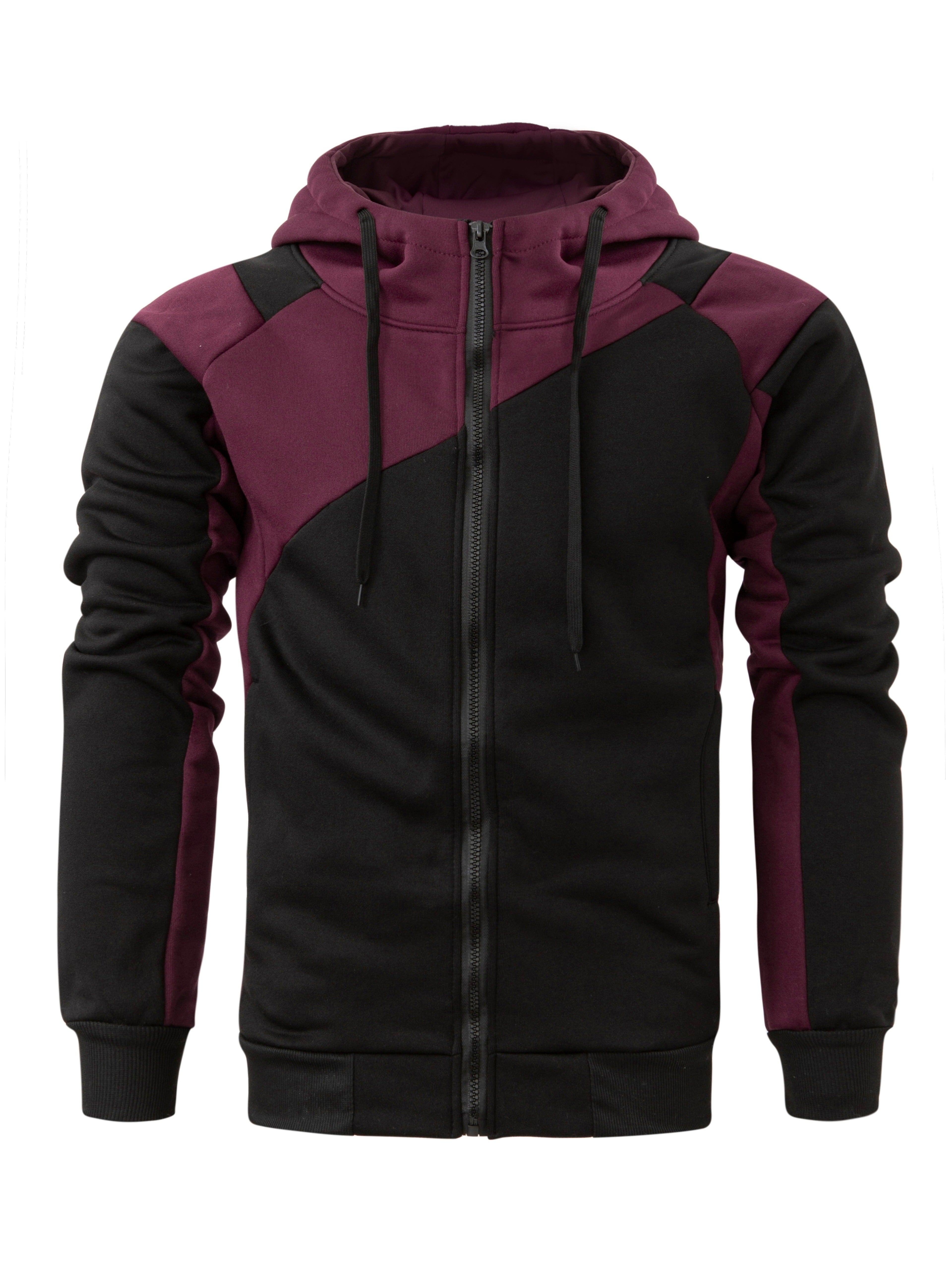 Sudadera de forro polar para hombre con bloques de color.