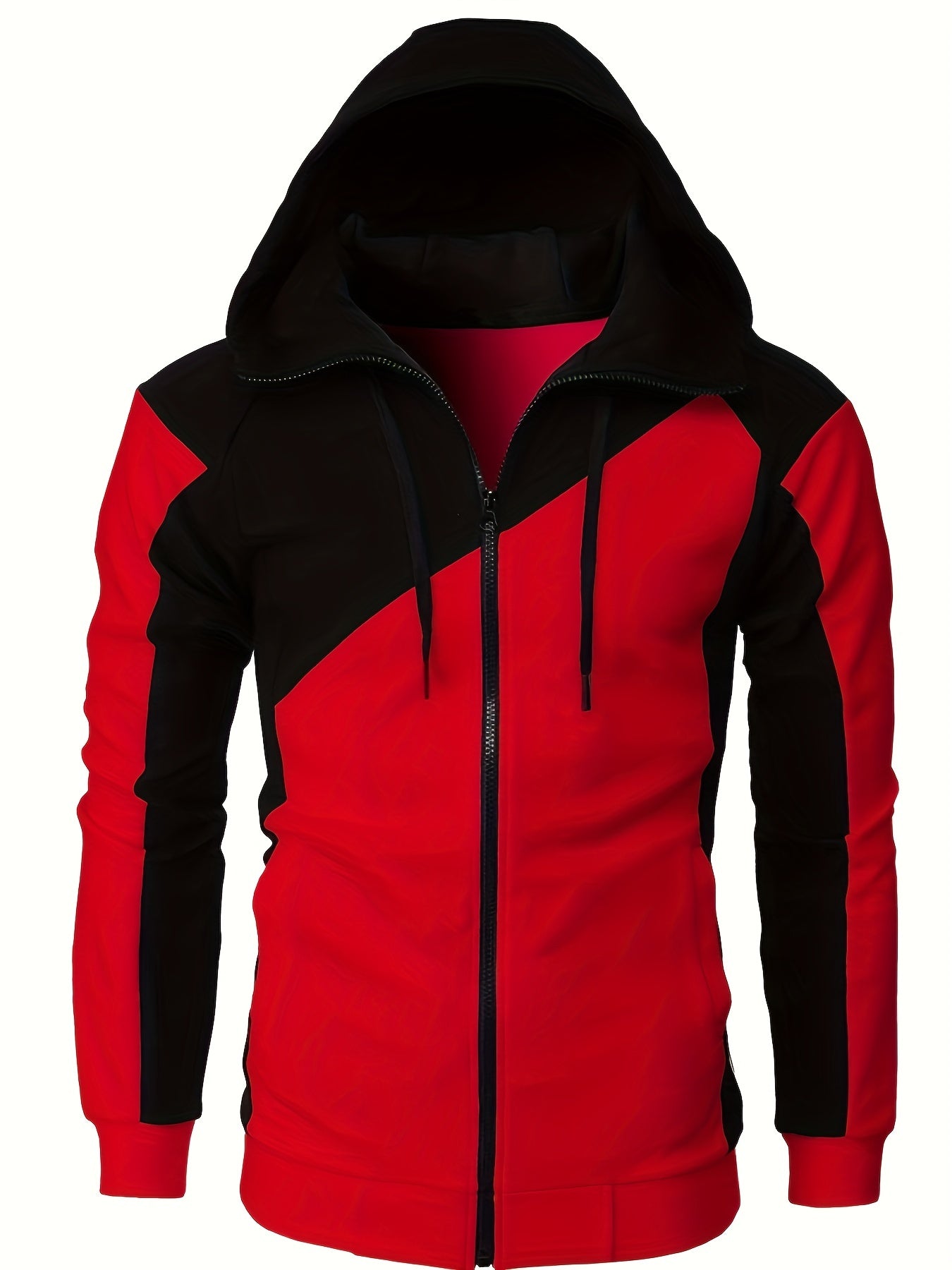 Sudadera de forro polar para hombre con bloques de color.