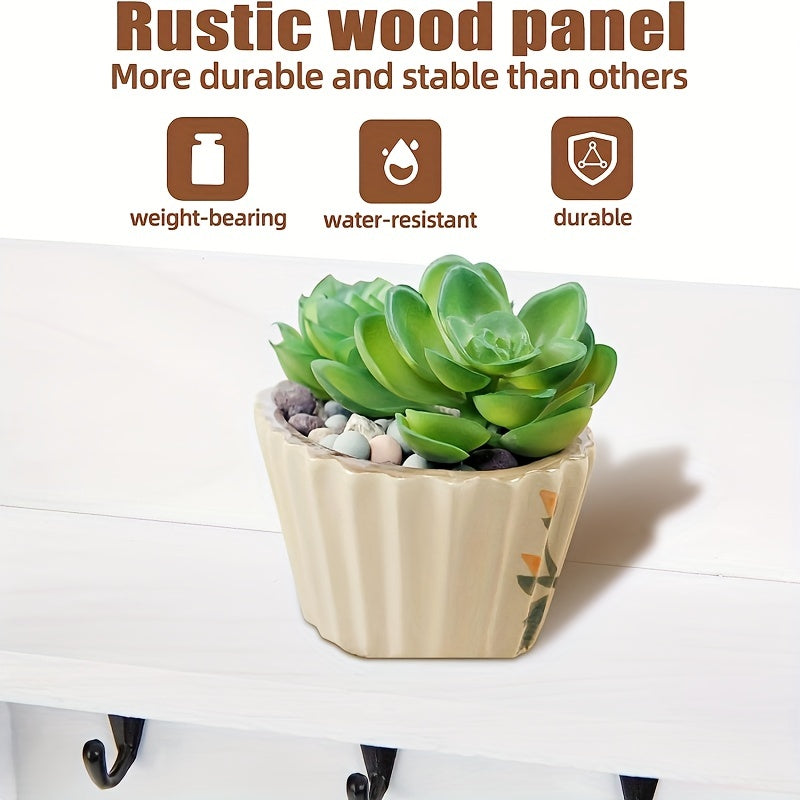 1pc Wall Mounted Key Holder Rack, Mail Organizer Rack, Planter Ornament Storage Display Self, Key Hanging Finishing Hook, Multipurpose Storage Organizer Rack, Suitable For Entryway, Hallway, Living Room