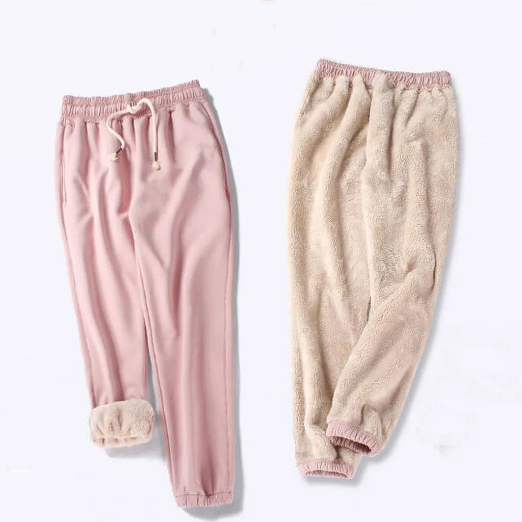 Mallas cálidas de lana para mujer, pantalones gruesos de talla grande, pantalones largos gruesos, Leggings casuales de Color sólido, moda de invierno