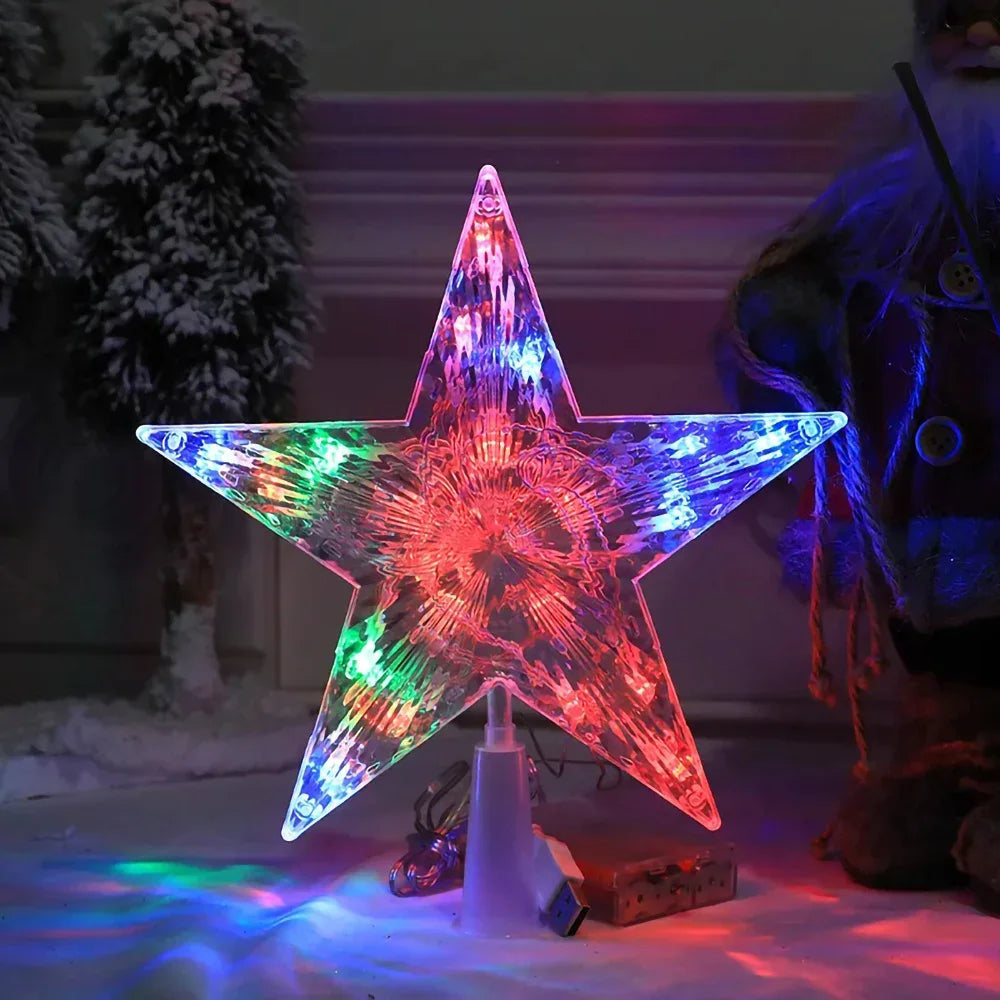 Decoración navideña de 15/19cm, adorno de árbol brillante, estrella brillante, adornos de árbol de Navidad para decoración del hogar, Navidad, Año Nuevo 2026