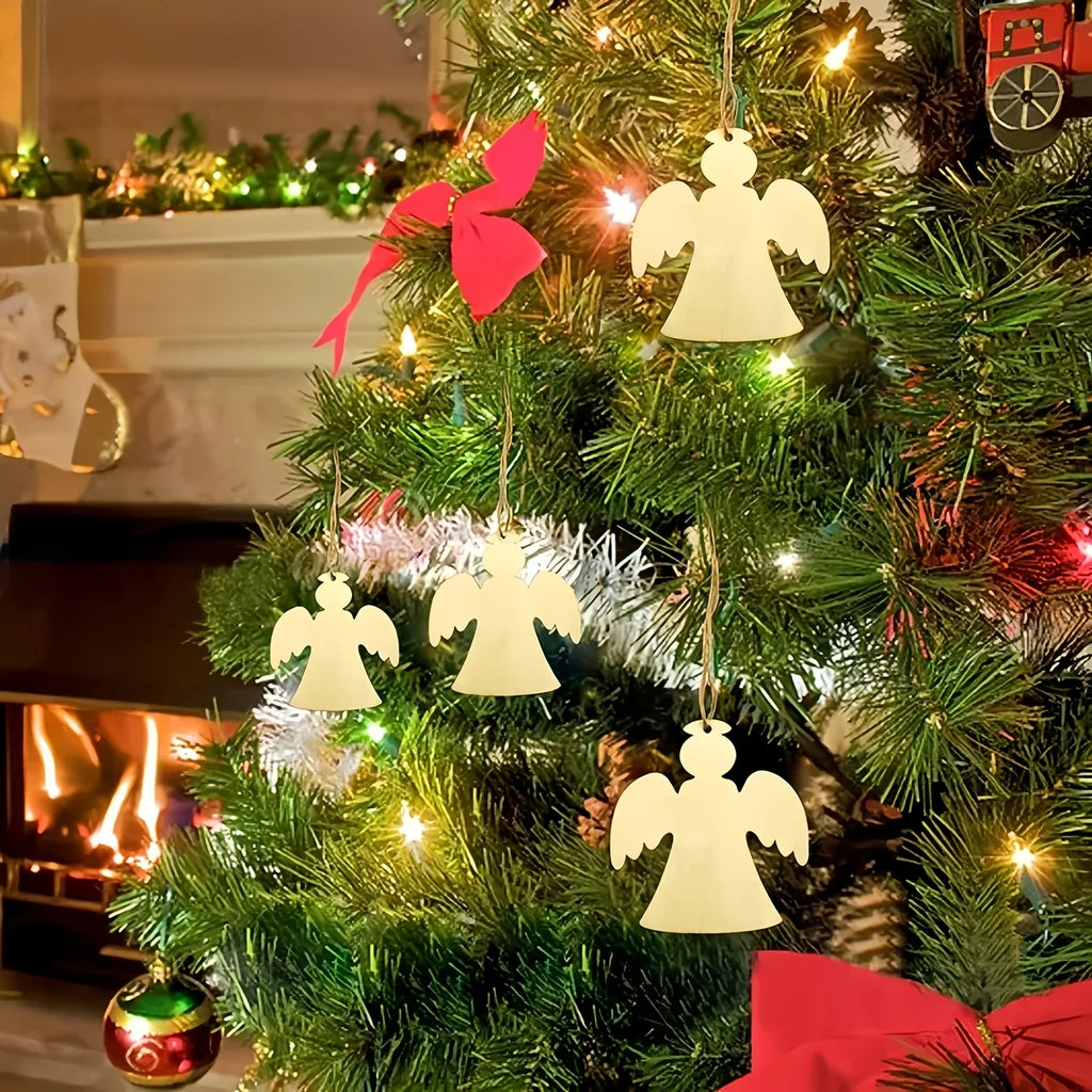 Decoracion para árboles de Navidad, colgantes de madera. 10Unds