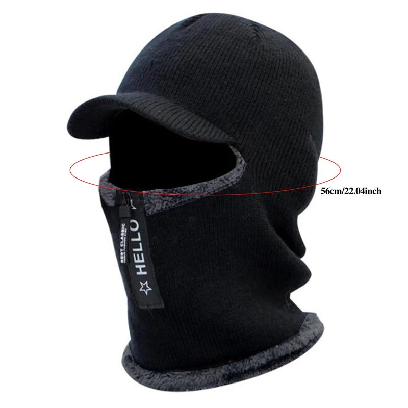 Gorro de lana cálido para hombre, gorro de protección auditiva para exteriores,.