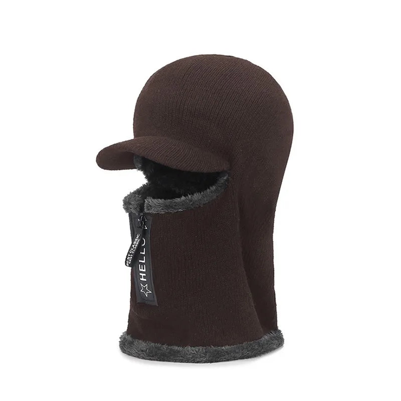 Gorro de lana cálido para hombre, gorro de protección auditiva para exteriores,.