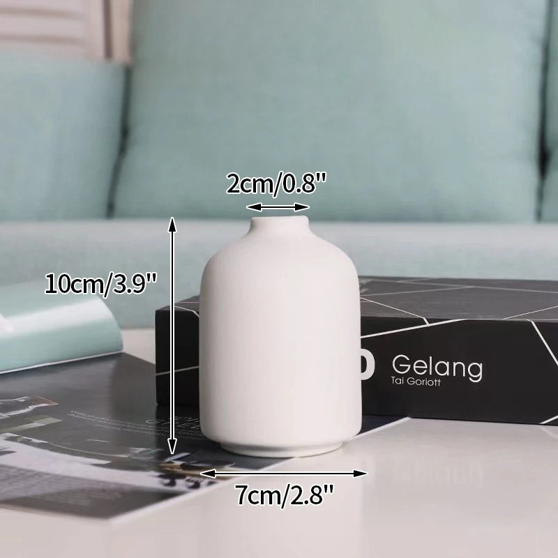 Jarrones de cerámica blancos, para adornos decorativos nórdicos y arreglos florales.