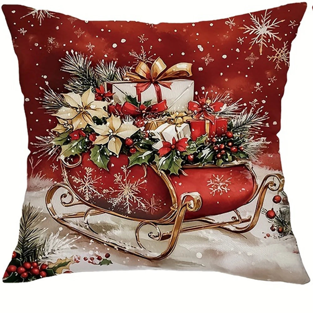 1 funda de almohada navideña de Papá Noel , muñeco de nieve o árbol.