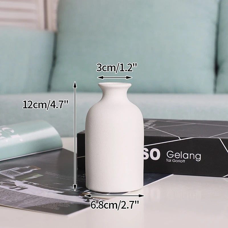 Jarrones de cerámica blancos, para adornos decorativos nórdicos y arreglos florales.