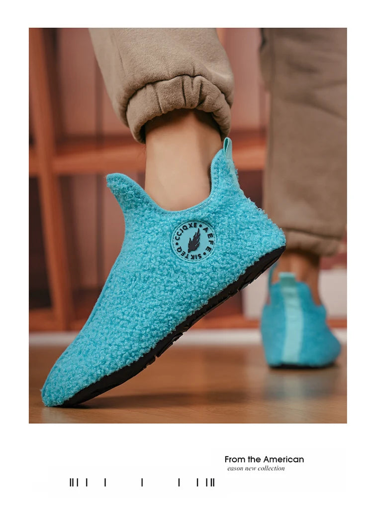 Zapatillas antideslizantes para hombre y mujer, planos de algodón, suaves y cómodos.