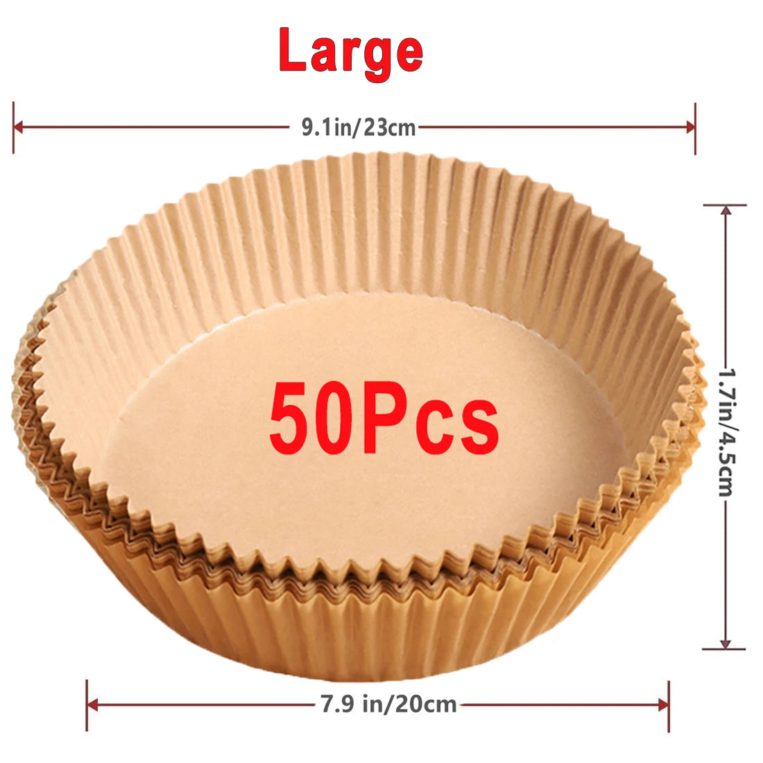 Papel desechable antiadherente para freidora de aire, 50/100 pieza.