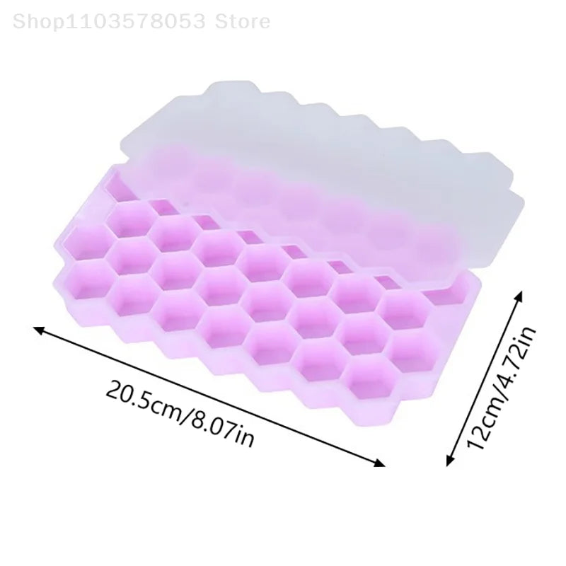 Molde de silicona para albóndigas de 37 rejillas con tapa, fabricante de bolas de arroz en forma de panal, bolas de pescado, molde para bolas de carne, herramientas para carne, accesorios de cocina