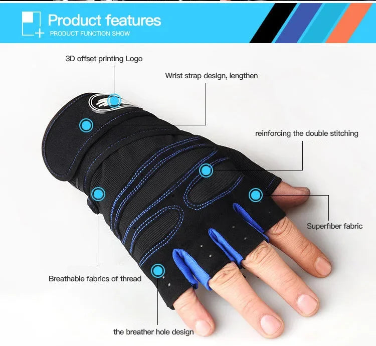 Guantes Unisex , para levantamiento de pesas y ciclismo.