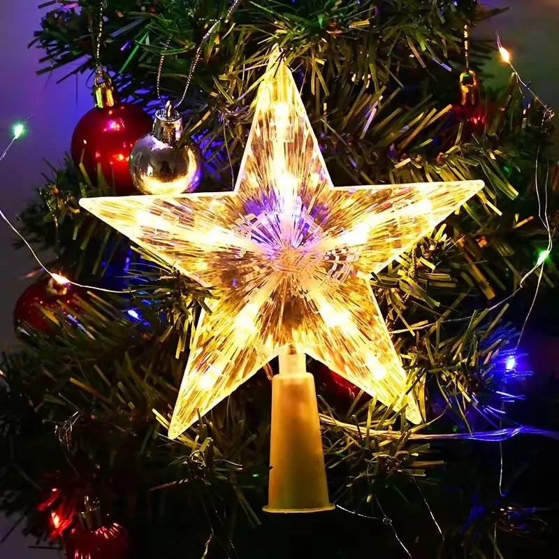 Decoración navideña de 15/19cm, adorno de árbol brillante, estrella brillante, adornos de árbol de Navidad para decoración del hogar, Navidad, Año Nuevo 2026
