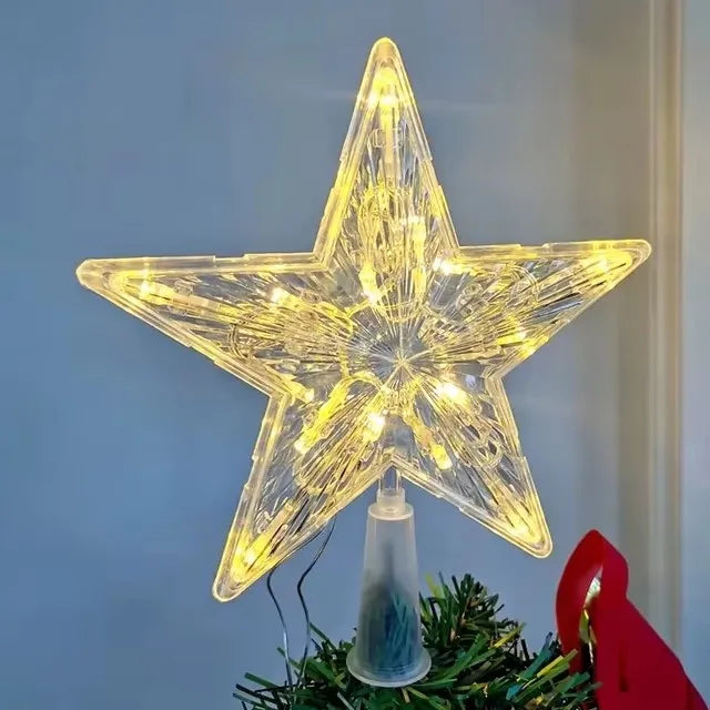 Decoración navideña de 15/19cm, adorno de árbol brillante, estrella brillante, adornos de árbol de Navidad para decoración del hogar, Navidad, Año Nuevo 2026