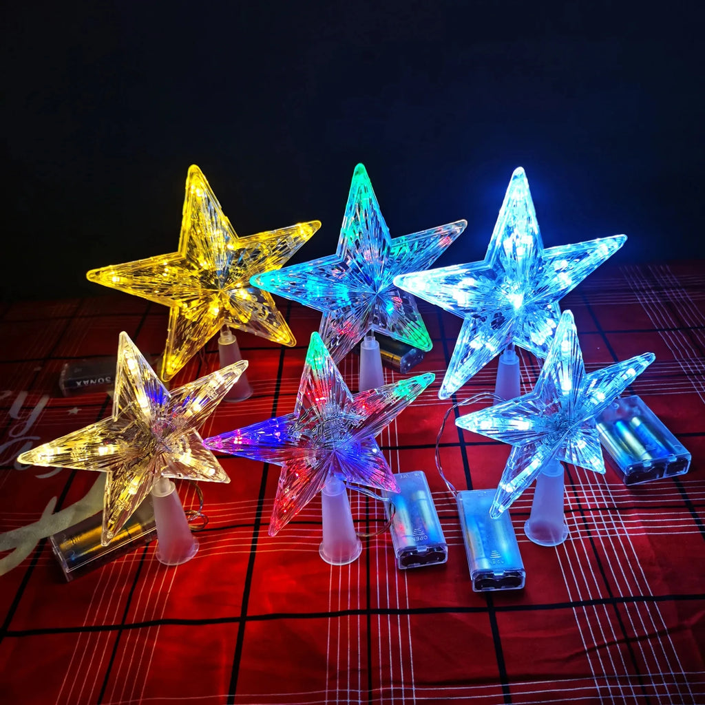 Decoración navideña de 15/19cm, adorno de árbol brillante, estrella brillante, adornos de árbol de Navidad para decoración del hogar, Navidad, Año Nuevo 2026