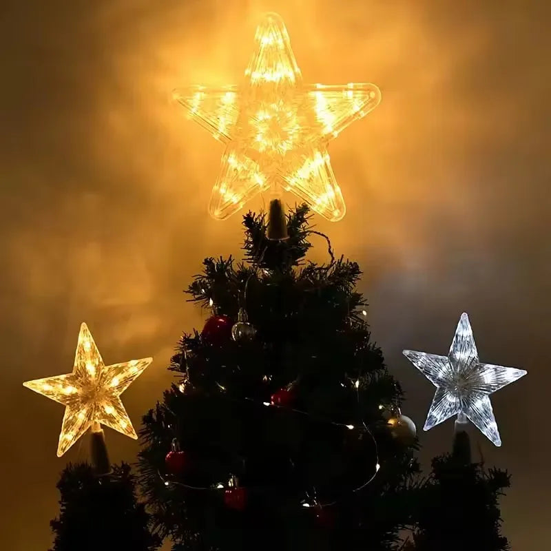 Decoración navideña de 15/19cm, adorno de árbol brillante, estrella brillante, adornos de árbol de Navidad para decoración del hogar, Navidad, Año Nuevo 2026