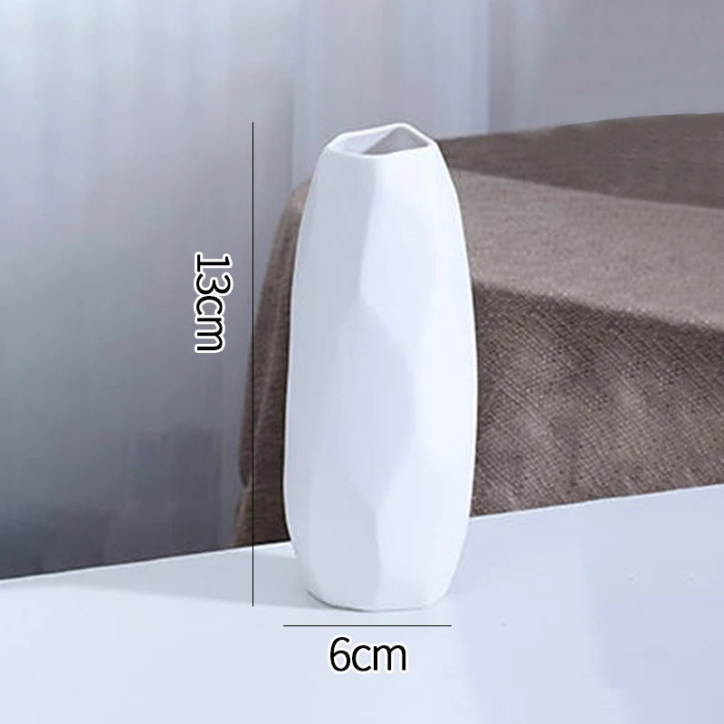 Jarrones de cerámica blancos, para adornos decorativos nórdicos y arreglos florales.