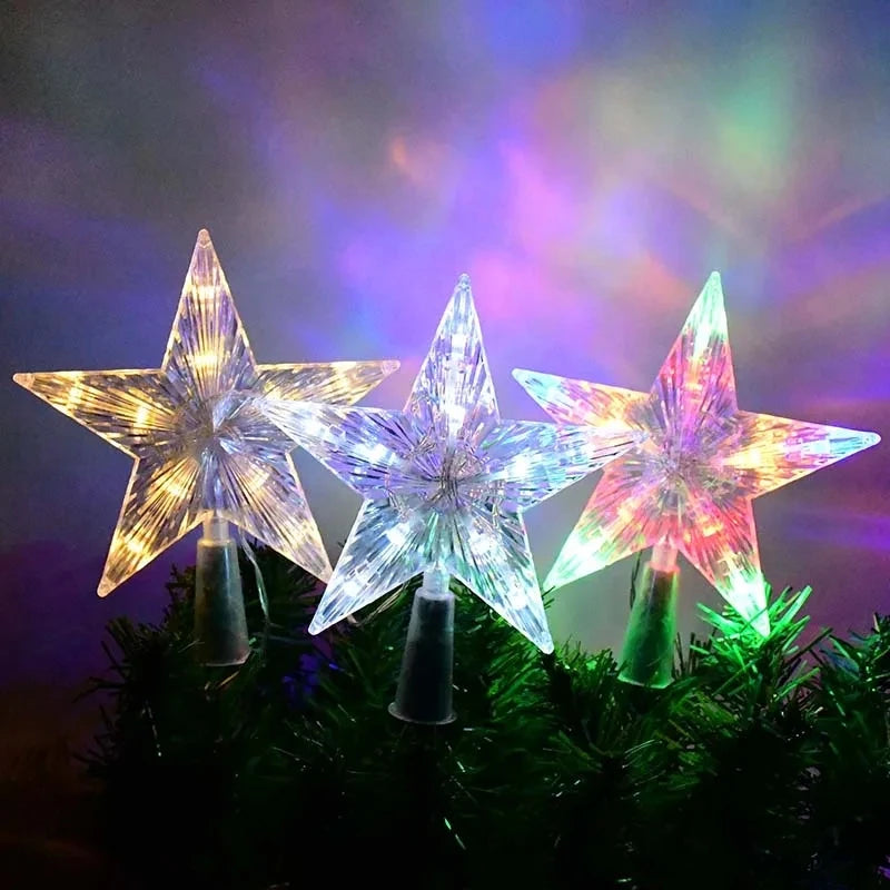 Decoración navideña de 15/19cm, adorno de árbol brillante, estrella brillante, adornos de árbol de Navidad para decoración del hogar, Navidad, Año Nuevo 2026