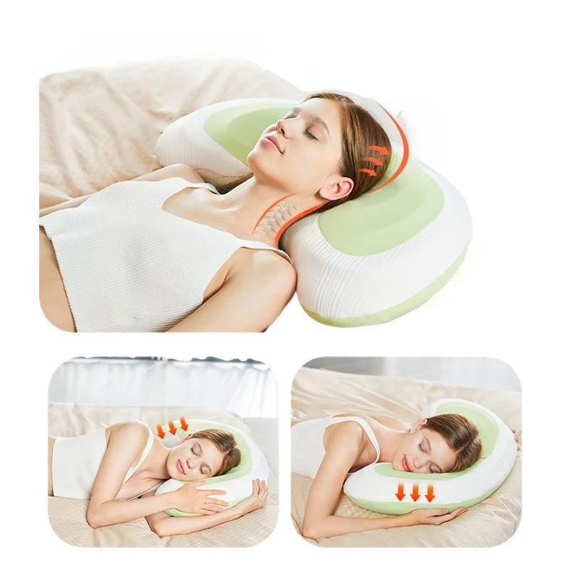 Almohadas , de espuma viscoelástica  suave. Para espalda y estómago .