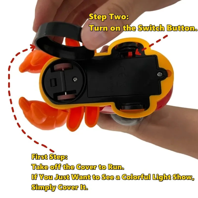 Juguetes para bebés de cangrejo para gatear con música,