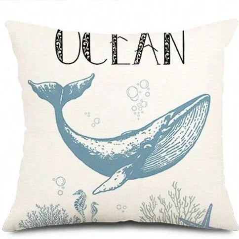 Funda de almohada con tematica marina.