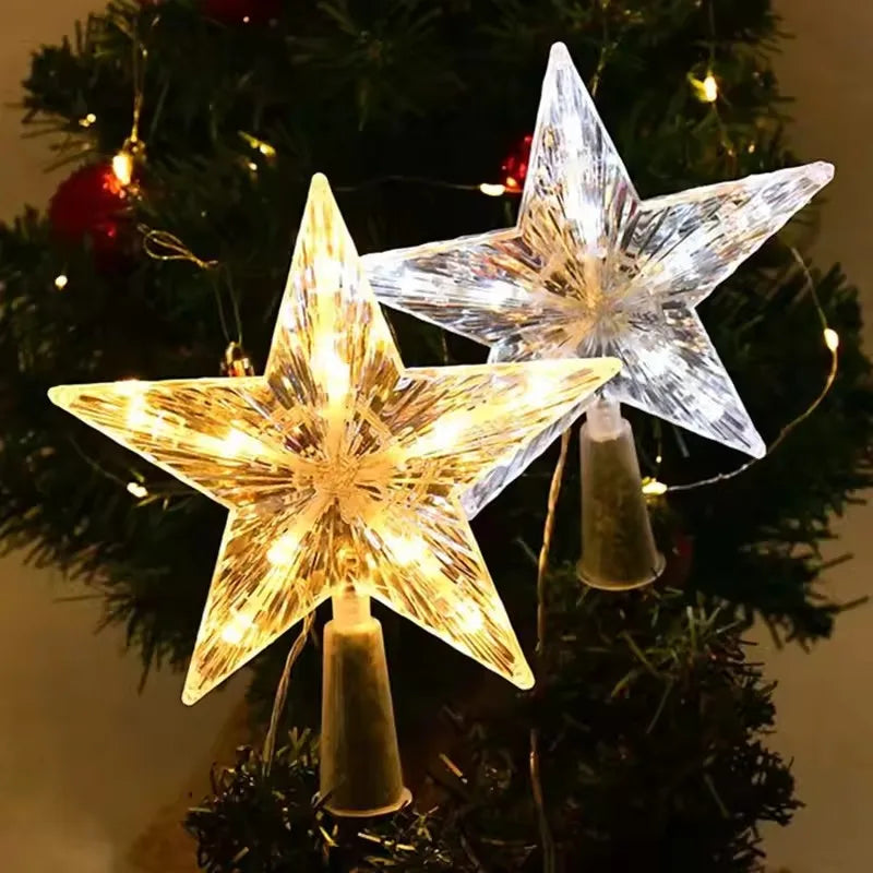Decoración navideña de 15/19cm, adorno de árbol brillante, estrella brillante, adornos de árbol de Navidad para decoración del hogar, Navidad, Año Nuevo 2026