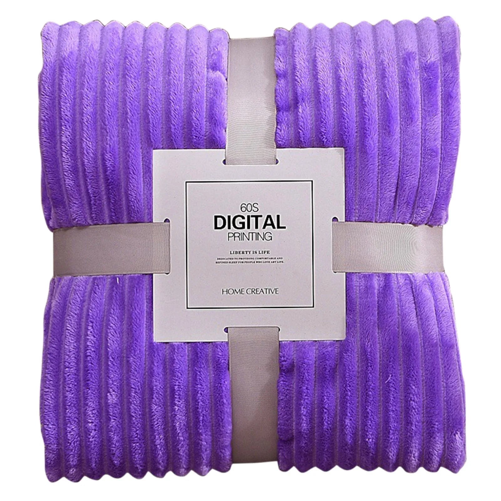 Mantas de franela a rayas para camas, Color sólido, rosa y azul, suave y cálido,.