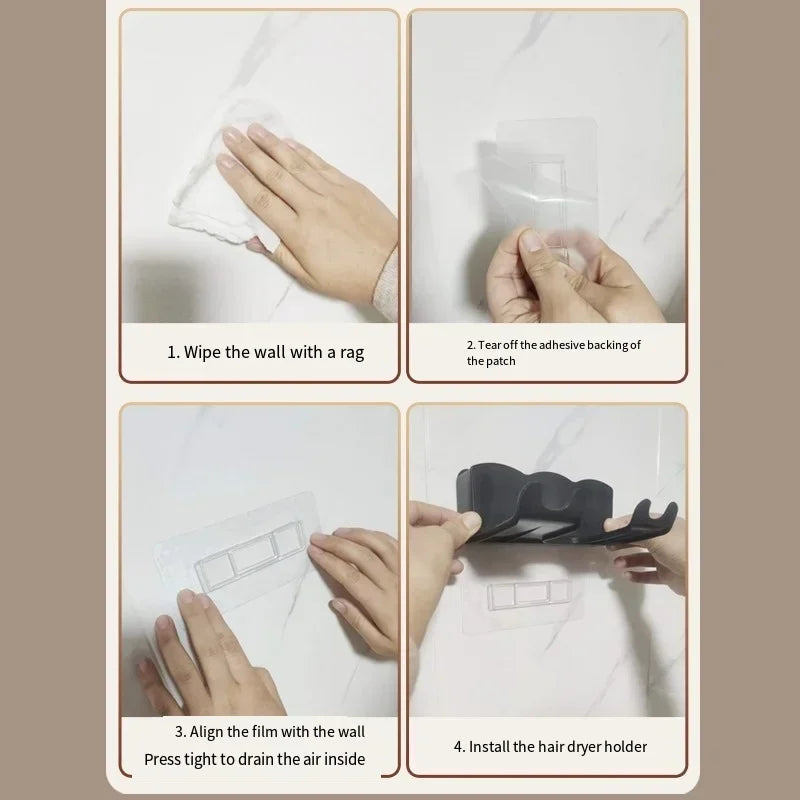 Estante de almacenamiento para secador de pelo.