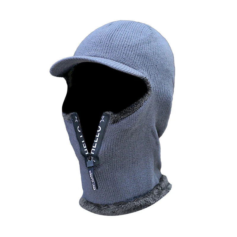 Gorro de lana cálido para hombre, gorro de protección auditiva para exteriores,.