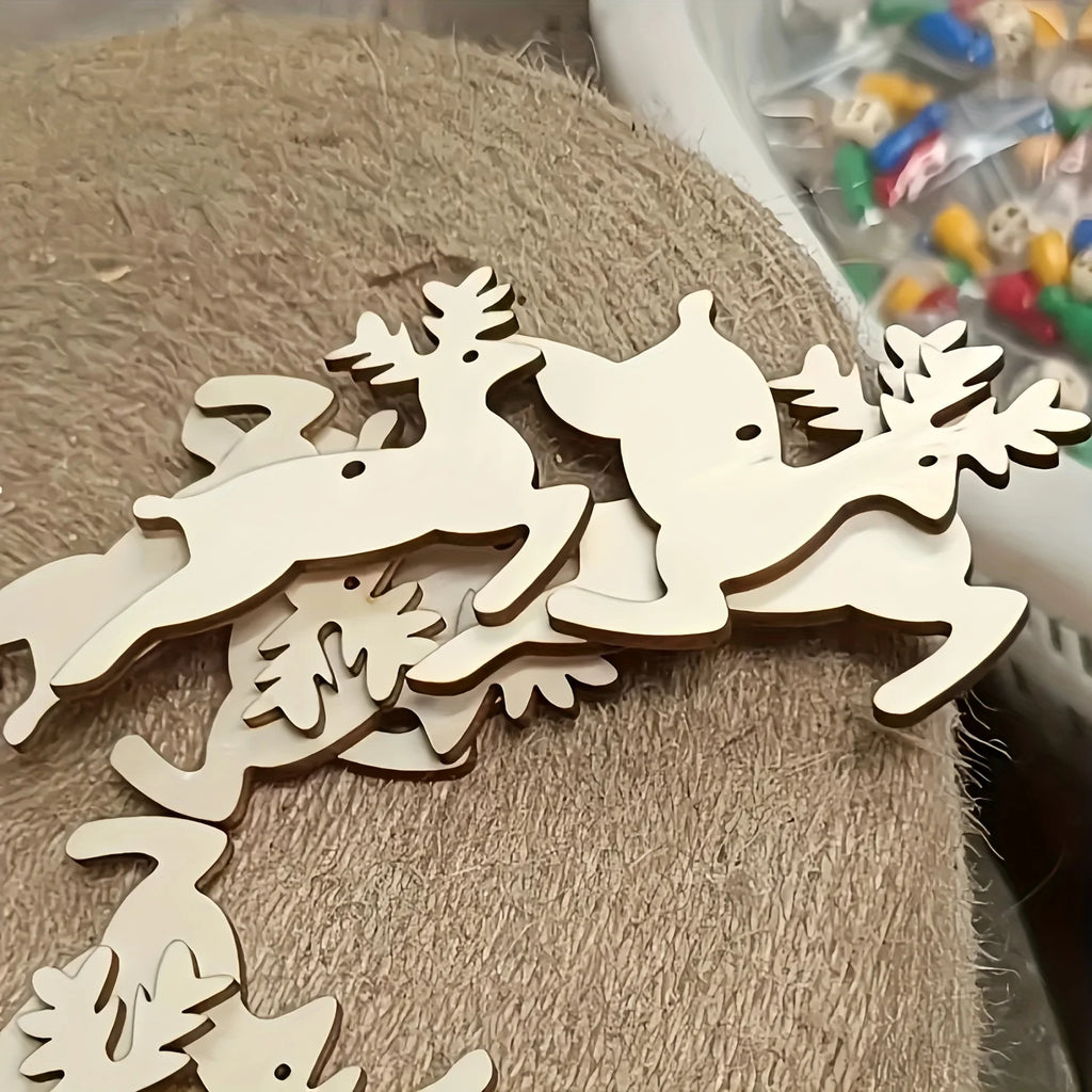 Decoracion para árboles de Navidad, colgantes de madera. 10Unds