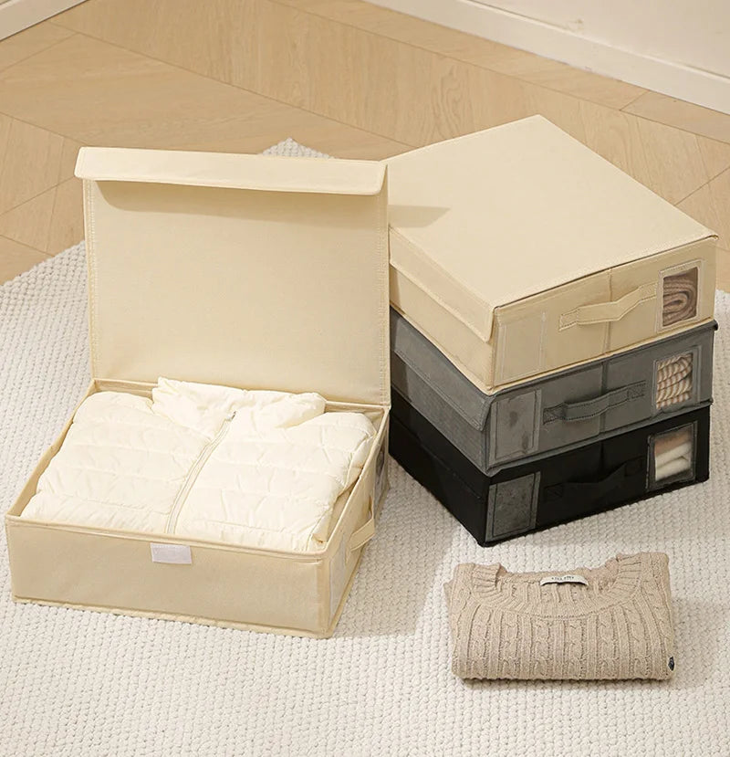 Caja de almacenamiento de sábanas y para ropa.