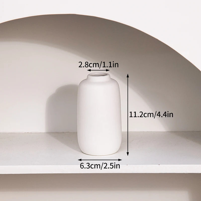 Jarrones de cerámica blancos, para adornos decorativos nórdicos y arreglos florales.
