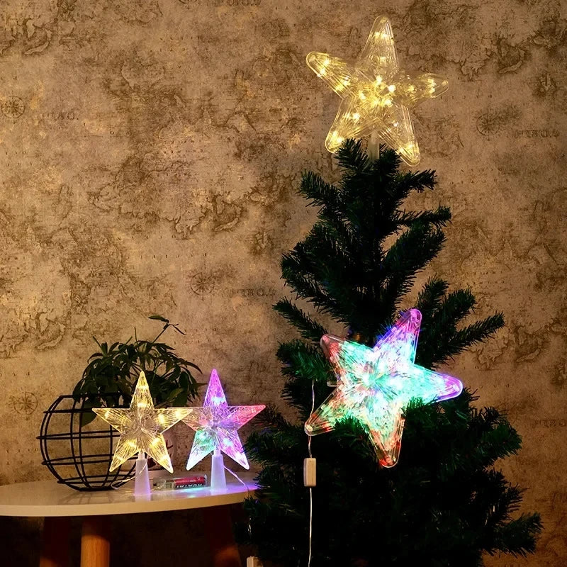 Decoración navideña de 15/19cm, adorno de árbol brillante, estrella brillante, adornos de árbol de Navidad para decoración del hogar, Navidad, Año Nuevo 2026