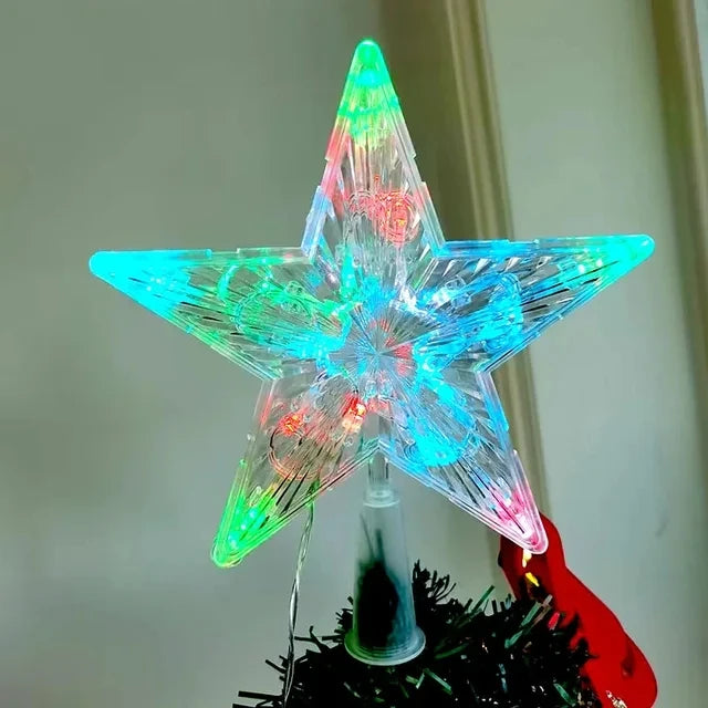 Decoración navideña de 15/19cm, adorno de árbol brillante, estrella brillante, adornos de árbol de Navidad para decoración del hogar, Navidad, Año Nuevo 2026