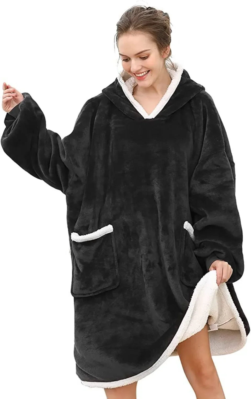 Pijamas con capucha, manta de franela