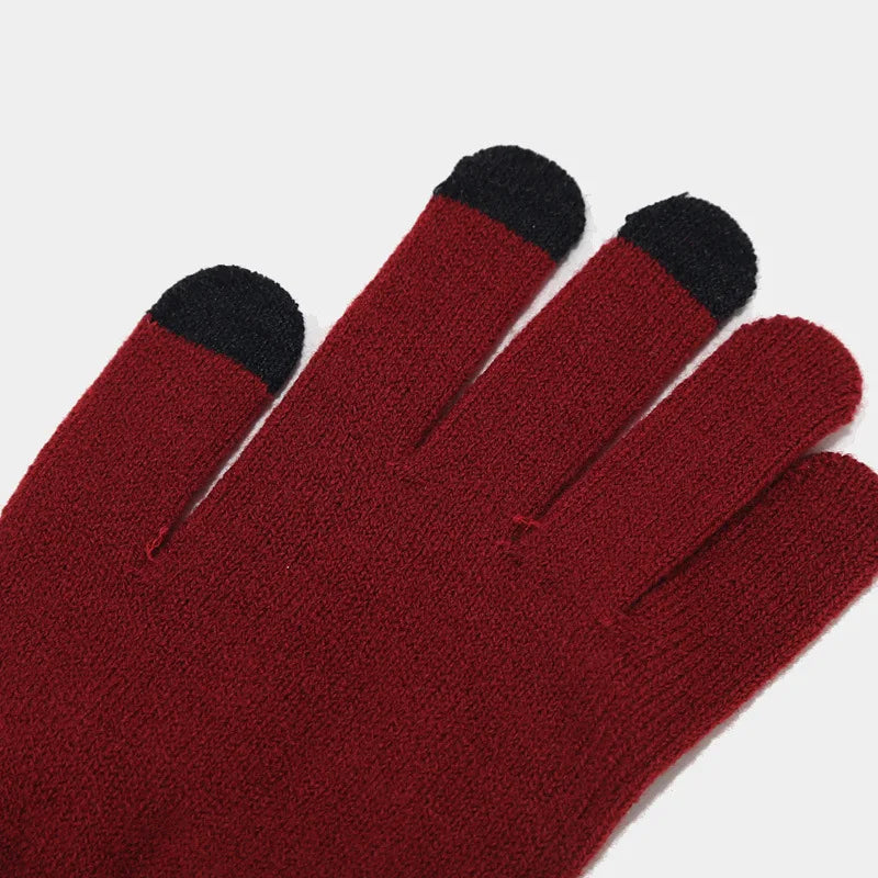 Gorro de punto de cachemira para Hombre y mujer, guantes y cuello, tres piezas.