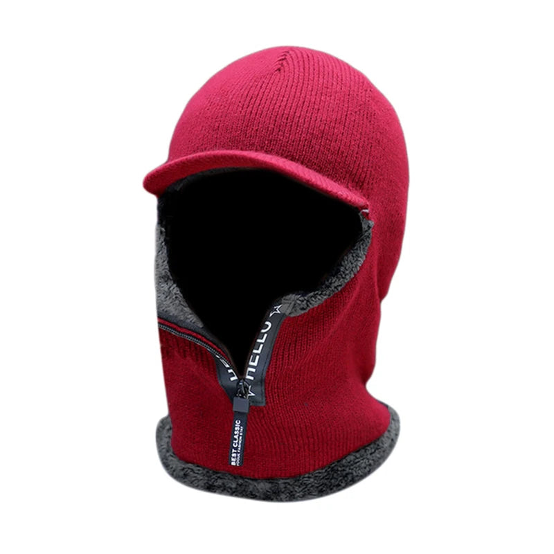 Gorro de lana cálido para hombre, gorro de protección auditiva para exteriores,.