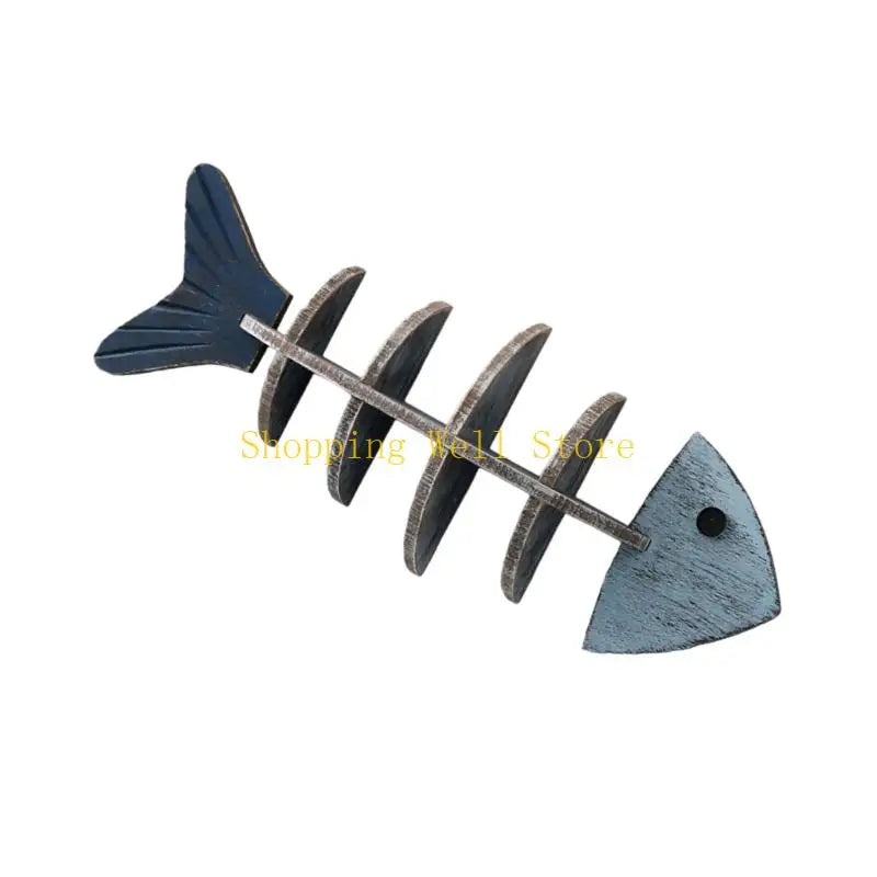 Estante colgante de pared, pescado madera acabado envejecido.