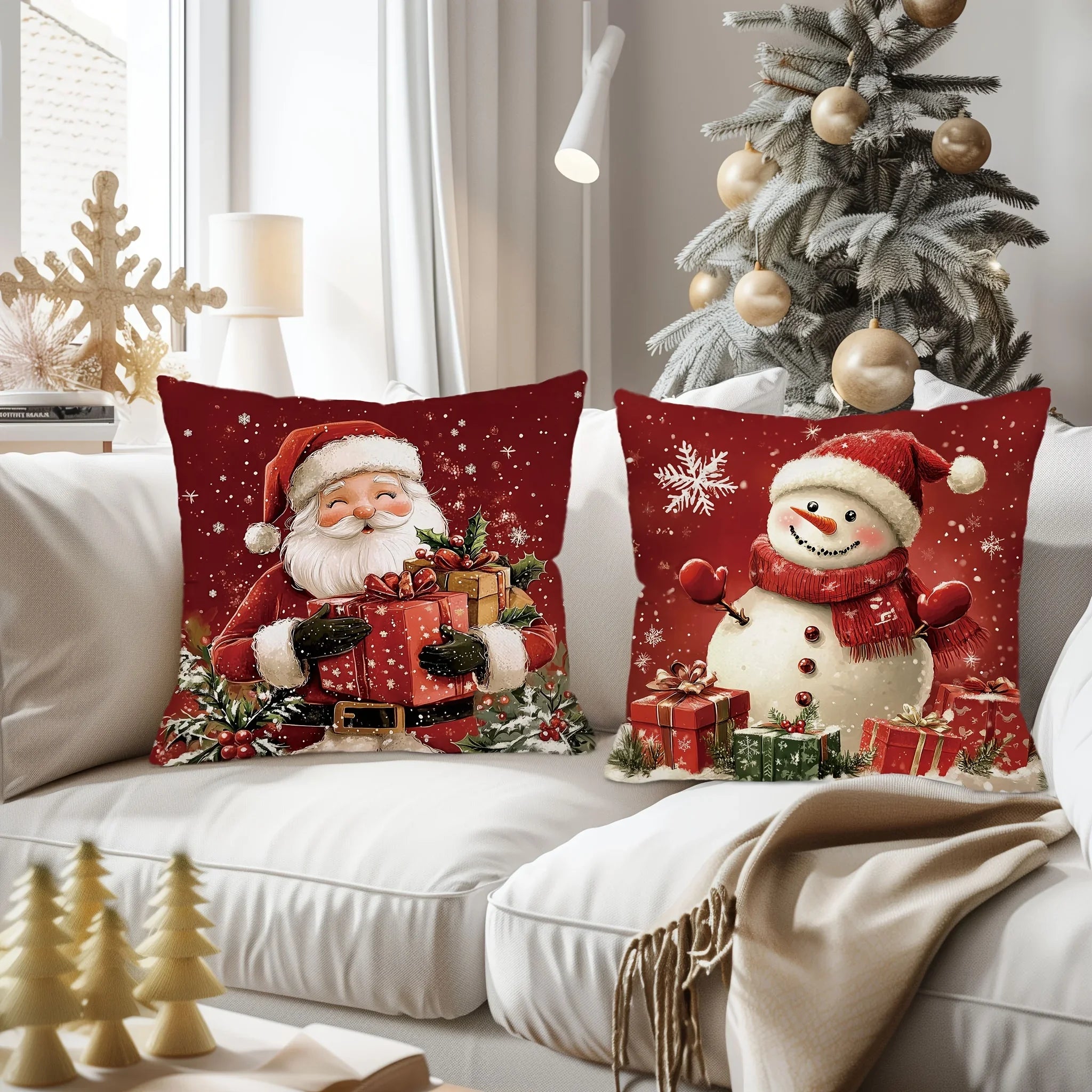 1 funda de almohada navideña de Papá Noel , muñeco de nieve o árbol.