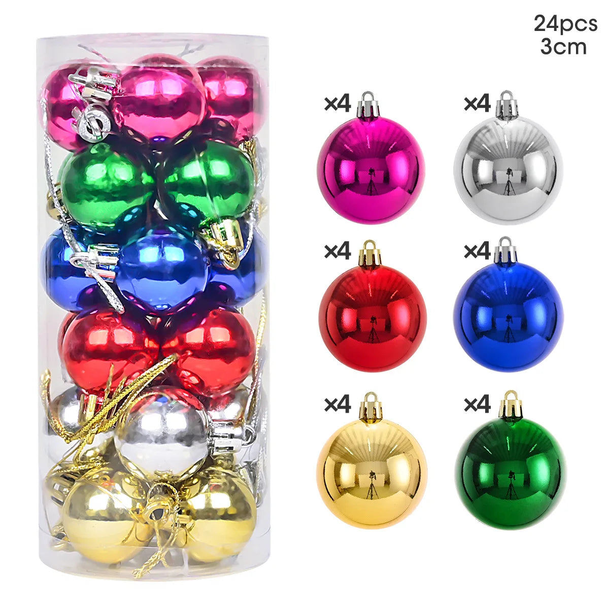 Bolas de Navidad de 3cm adornos de 24 o 36 unds
