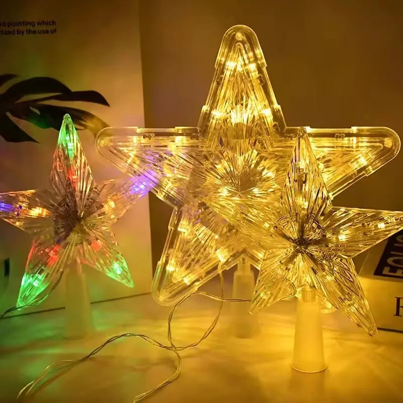 Decoración navideña de 15/19cm, adorno de árbol brillante, estrella brillante, adornos de árbol de Navidad para decoración del hogar, Navidad, Año Nuevo 2026