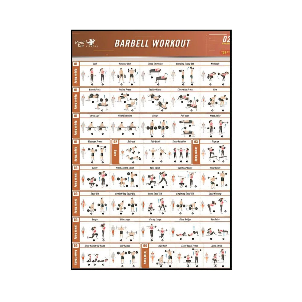 Tabla de acción detallada Para hacer gimnasio y yoga.