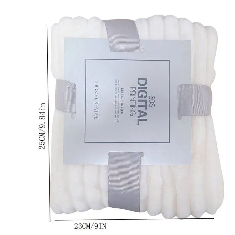 Mantas de franela a rayas para camas, Color sólido, rosa y azul, suave y cálido,.