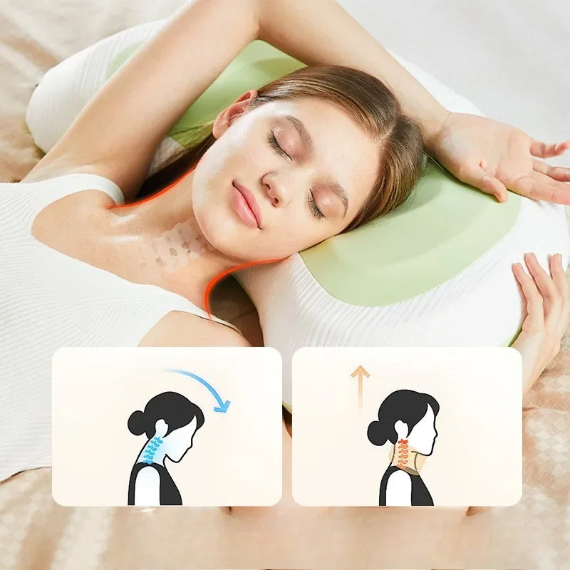 Almohadas , de espuma viscoelástica  suave. Para espalda y estómago .