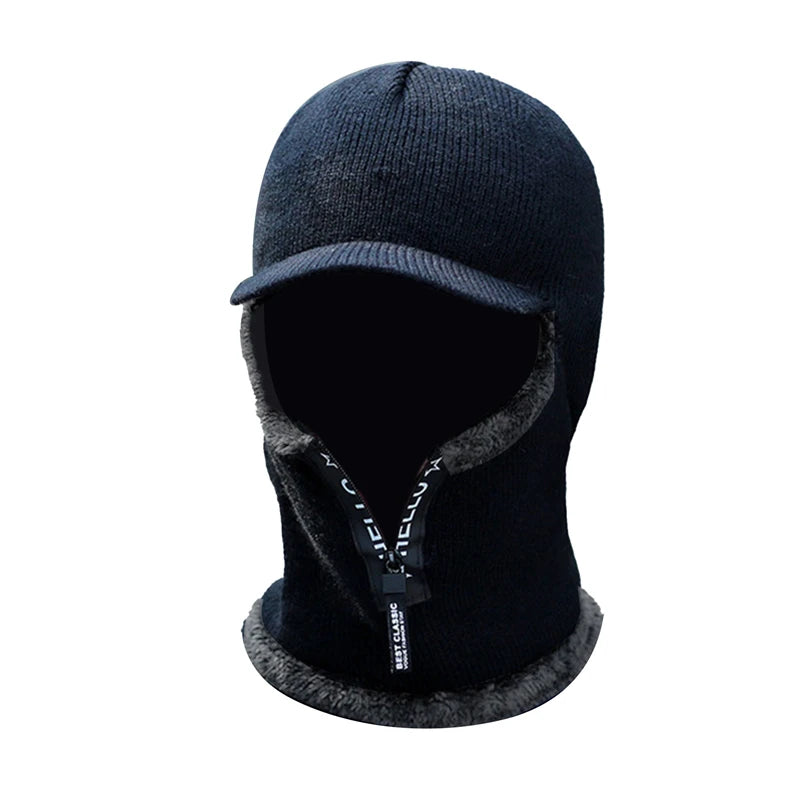 Gorro de lana cálido para hombre, gorro de protección auditiva para exteriores,.