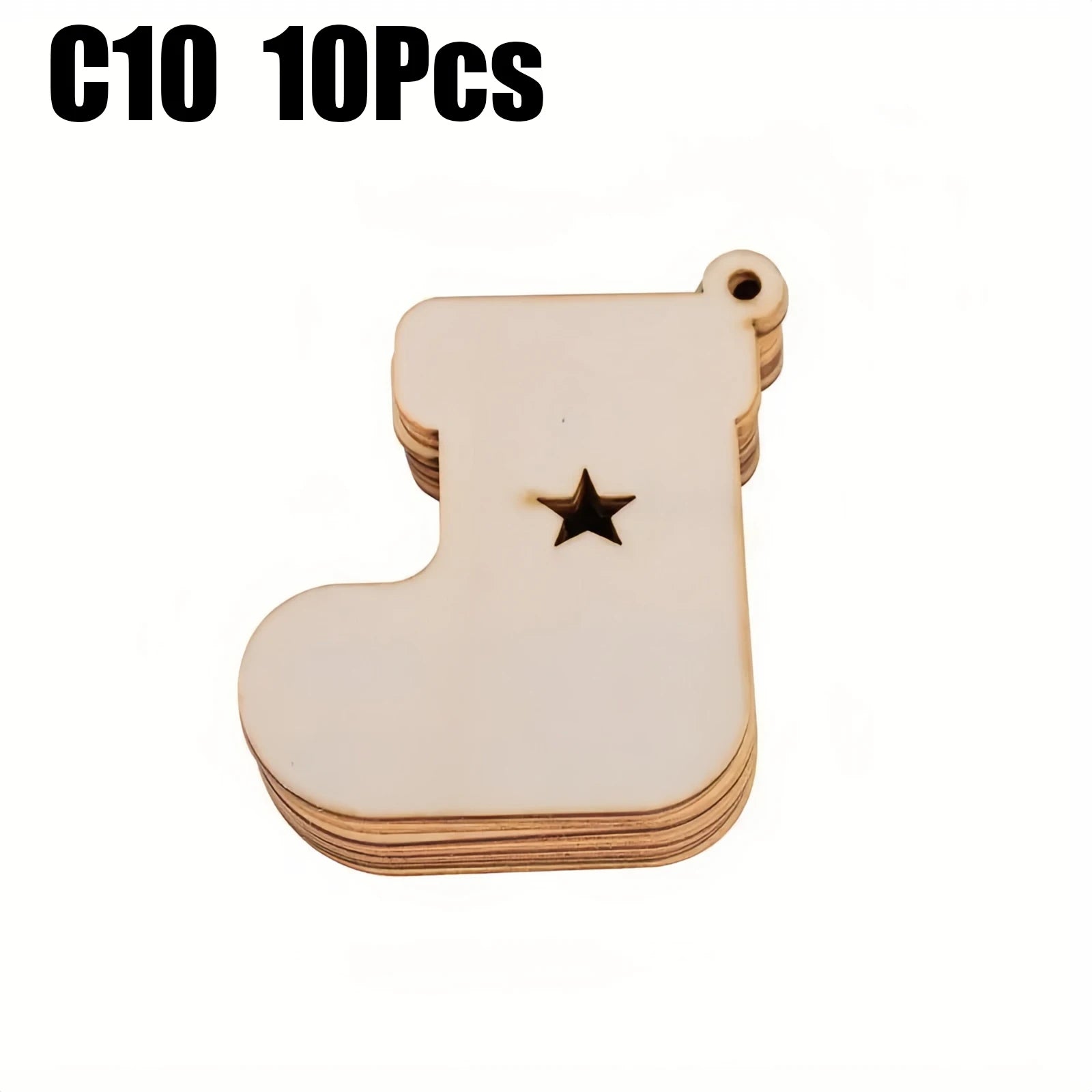 Decoracion para árboles de Navidad, colgantes de madera. 10Unds