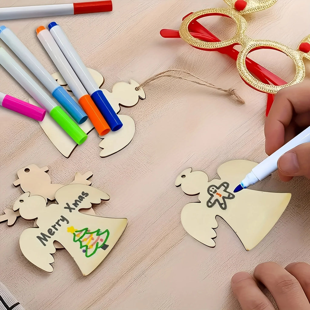 Decoracion para árboles de Navidad, colgantes de madera. 10Unds